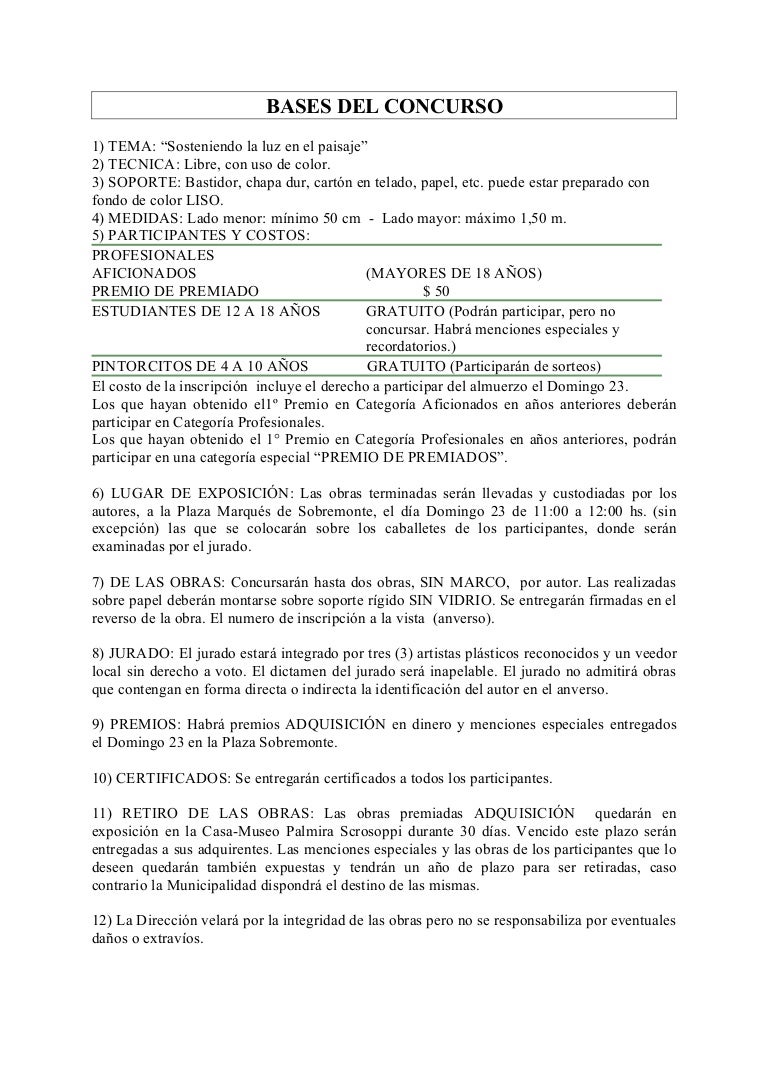 Bases del concurso