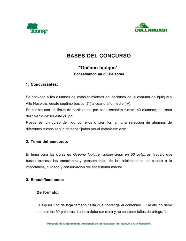 Bases del concurso