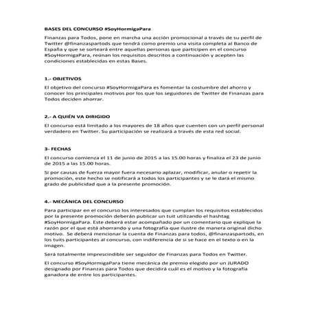 Bases del concurso #SoyHormigaPara