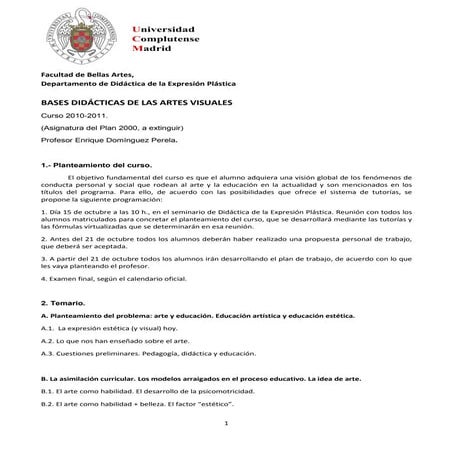 Bases didacticas de las artes visuales