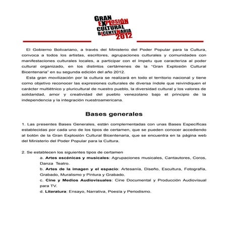 Bases generales Concurso Gran