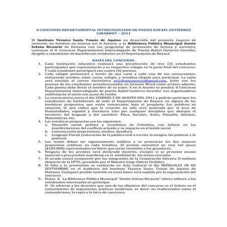 Bases ii concurso de poesia 2011