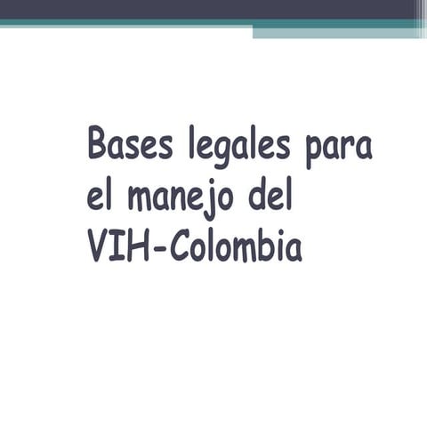 Bases legales  en VIH
