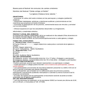 Bases para el festival de concurso ...