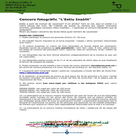 Bases participació Estiu Insòlit 2010