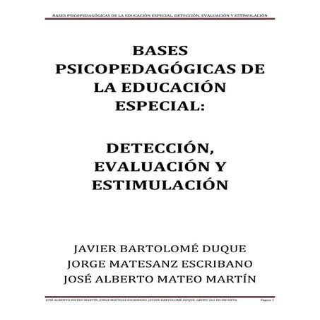 Bases psicopedagogicas de educacion especial