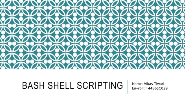Bash shell scripting