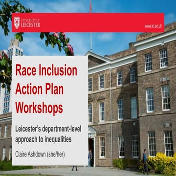 Race Inclusion Action Plan Workshops: a department-level approach to inequities