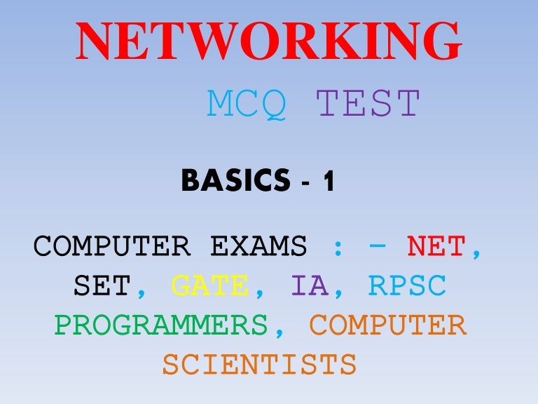 Networking Basic MCQ's TEST
