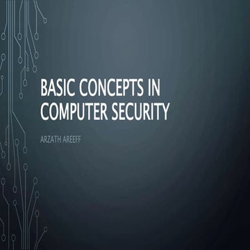 Basic concepts in computer security | PPTX