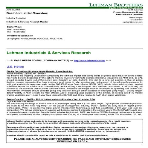 Airline Volatility Cleared for Takeoff?