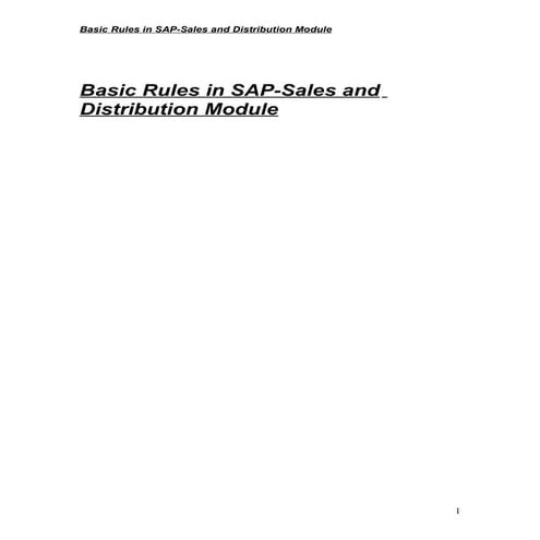 Basic rules-in-sap-sd-module