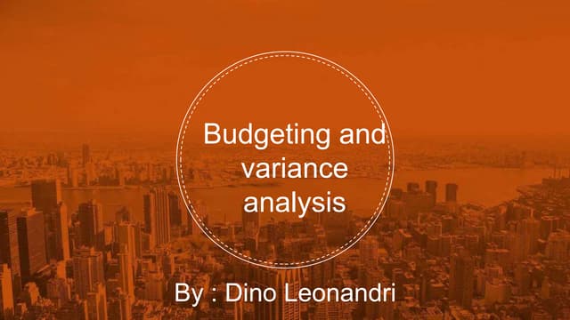 Hotel's Budgeting and Variance Analysis By Dino Leonandri
