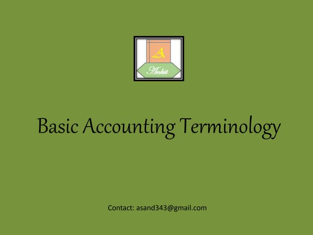 Basic accounting terminology