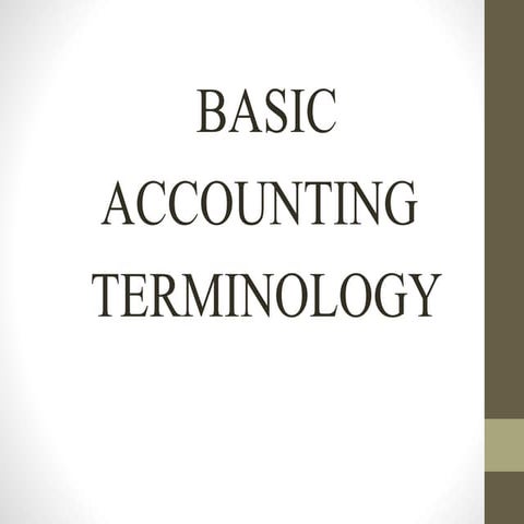 Basic accounting terminology