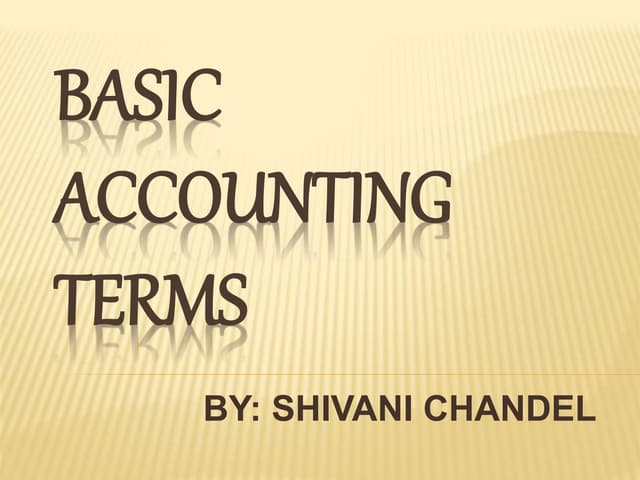 Basic accounting terms