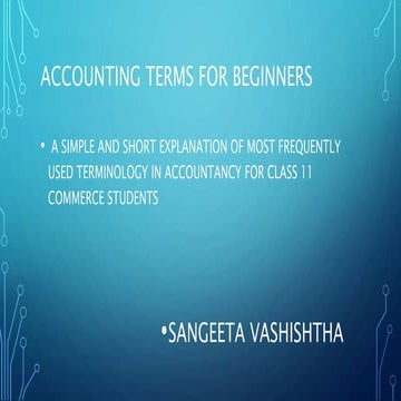 Basic accounting terms ppt | PPTX