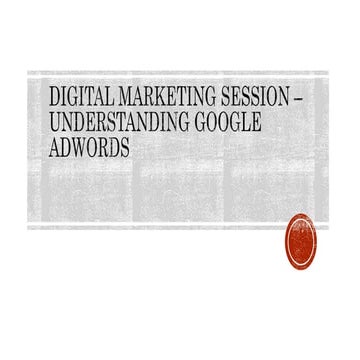 Basic Google Adwords in Digital Marketing