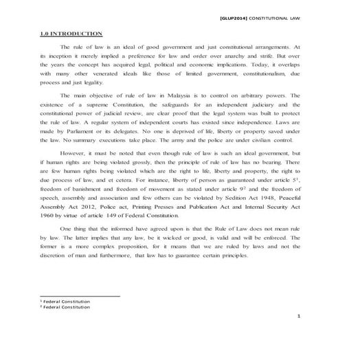 Rule of Law and Violation of Human Right