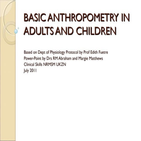 Basic anthropometry ppt. | PPT