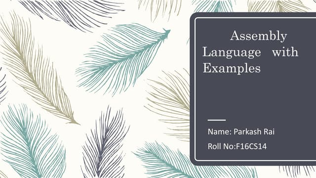 Basic assembly programing language | PPT