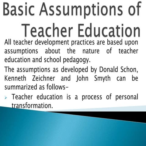 Basic assumptions of teacher education