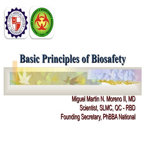 Lecture 1 introduction of biosafety & biosecurity | PPTX