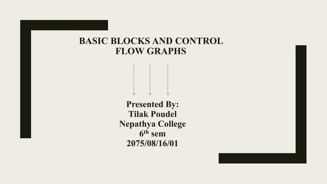 Basic blocks and control flow graphs