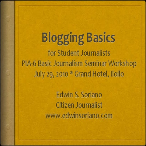 Basic blogging for student journalists