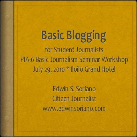 Basic Blogging For Student Journalists