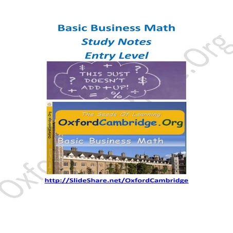 Basic Business Math - Study Notes