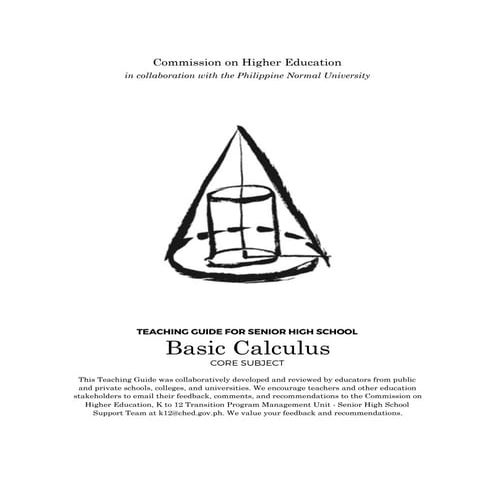 Basic Calculus Study Guide for STEM Students (K-12)