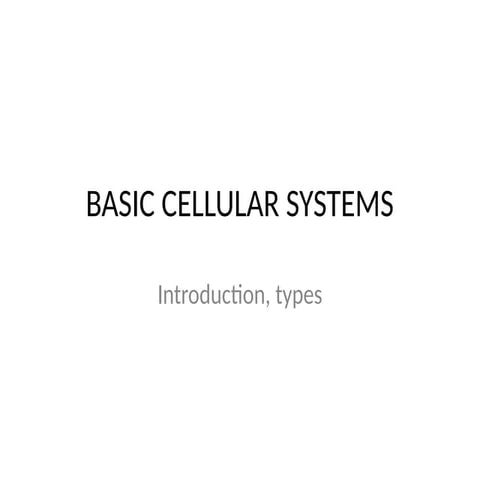 Basic cellular system | PPTX