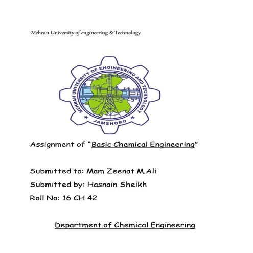 BASIC CHEMICAL ENGINEERING (50 points)