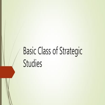 Basic class of strategic studies