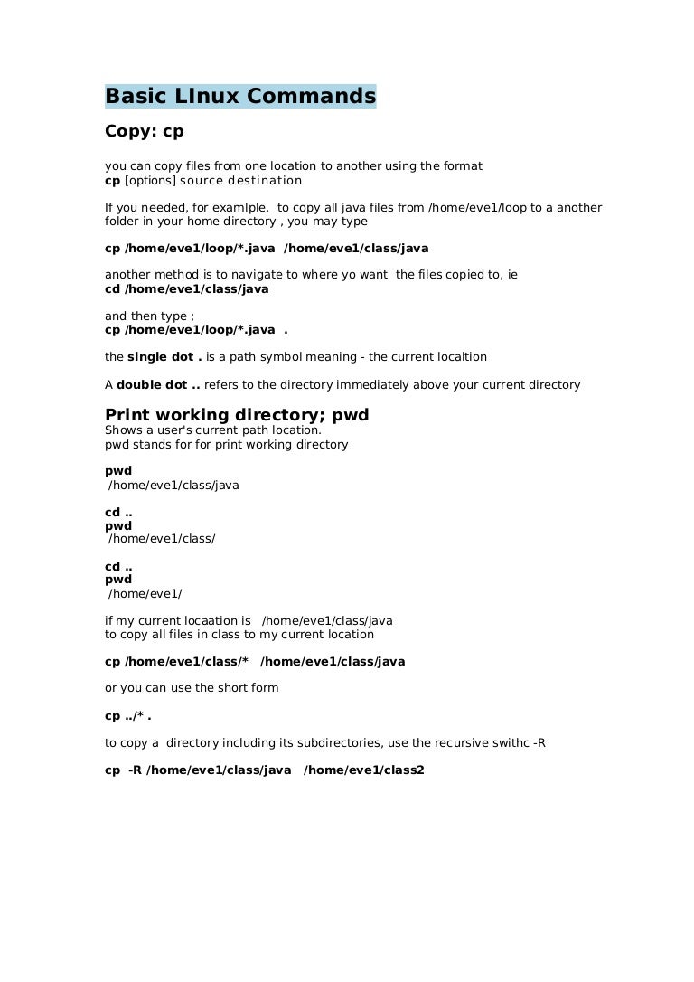 Basic commands