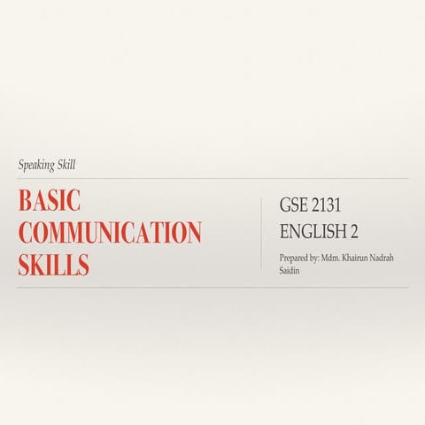 Basic communication skills
