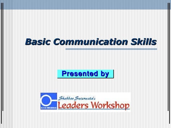 Basic communication skills | PPT