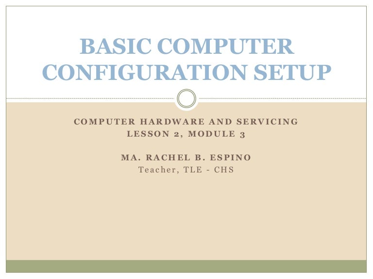 Basic computer configuration setup