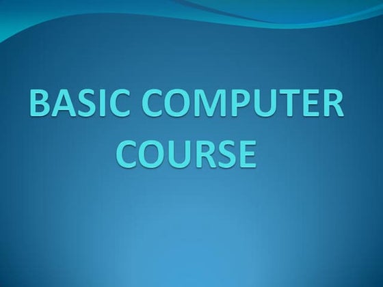 The basic knowledge of computer | PDF