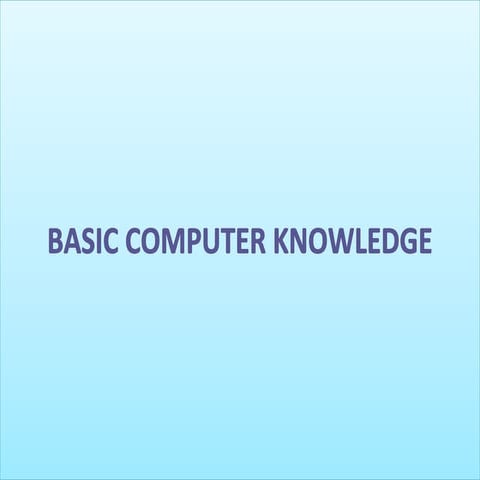 Basic computer knowledge | PDF | Internet for Beginners | Internet