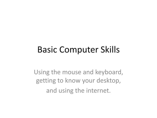Basic computer skills