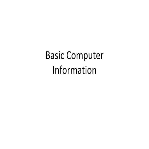 Basic Computer Support