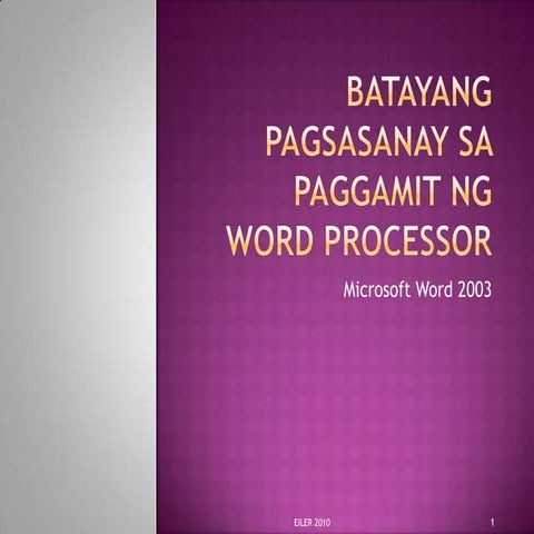 Batayang pagsasanay sa paggamit ng Microsoft Word