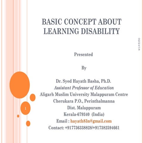 Basic Concept about Learning Disability