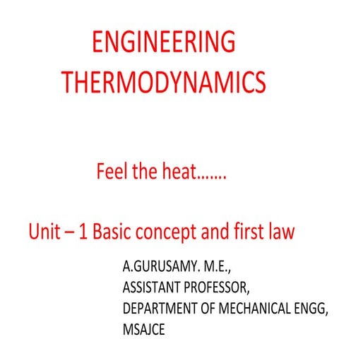 Basic concept and first law of thermodynamics 