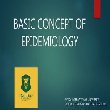 Basic Concept of Epidemiology
