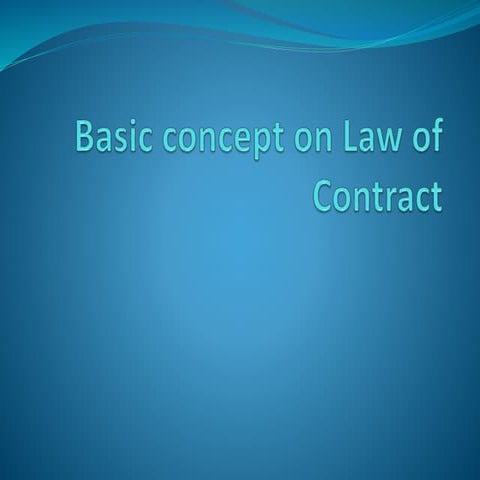 Basic concept on law of contract