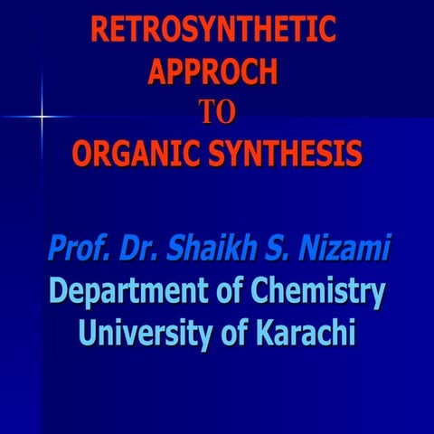 Basic Concepts Of Retrosynthesis (Part1)