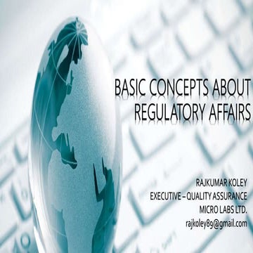 Basic concepts about regulatory affairs